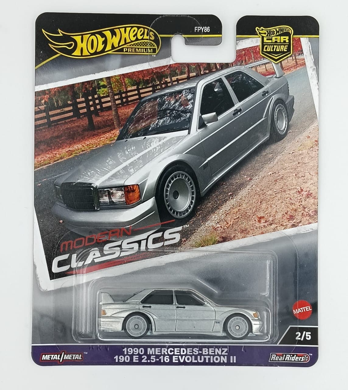HOT Wheels Premium 1990 MERCEDES-BENZ 190 E 2.5-16 EVOLUTION II MODERN CLASSICS 1:64 Scale - Image 1