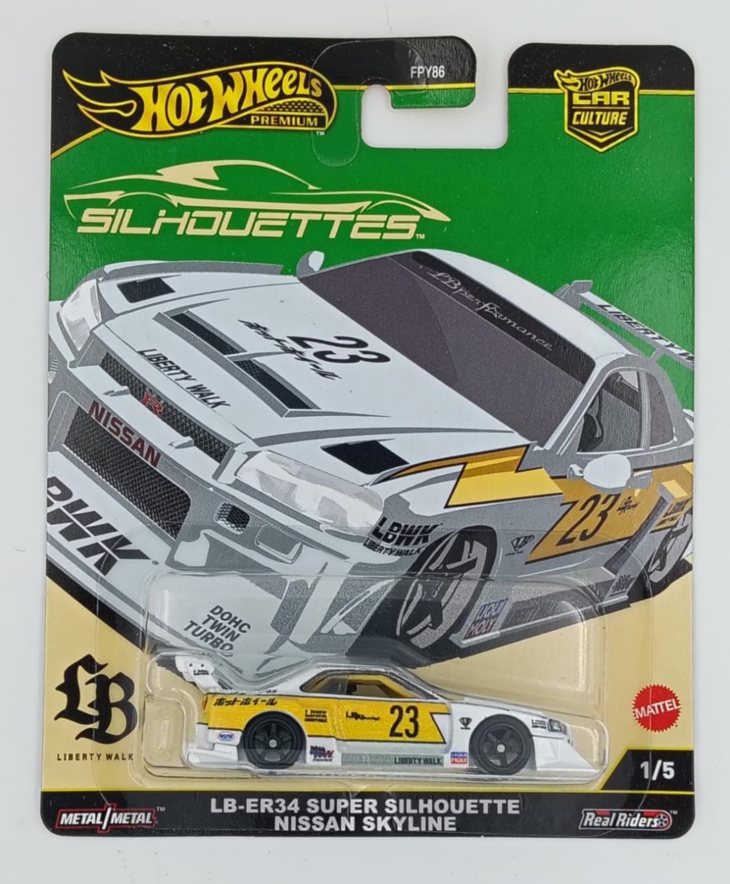 HOT Wheels Premium LB-ER34 SUPER SILHOUETTE NISSAN SKYLINE SILHOUETTES 1:64 Scale - Image 1