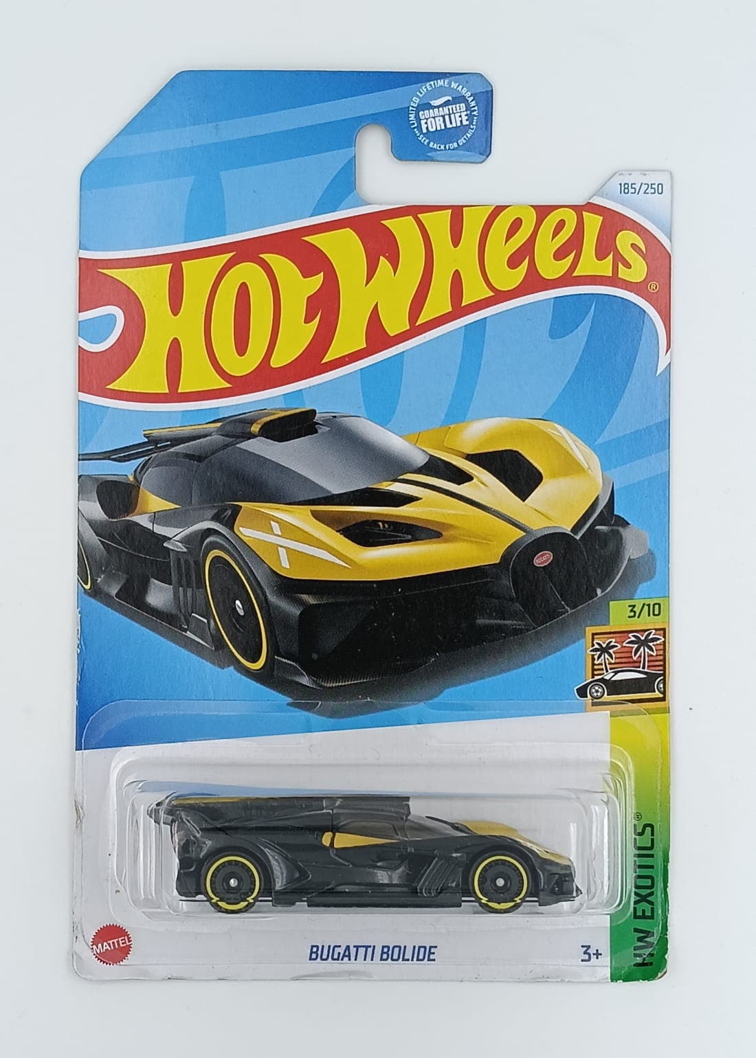 HOT WHEELS MAIN LINE IMPORTED CARD BUGGATI BOLIDE - Image 1