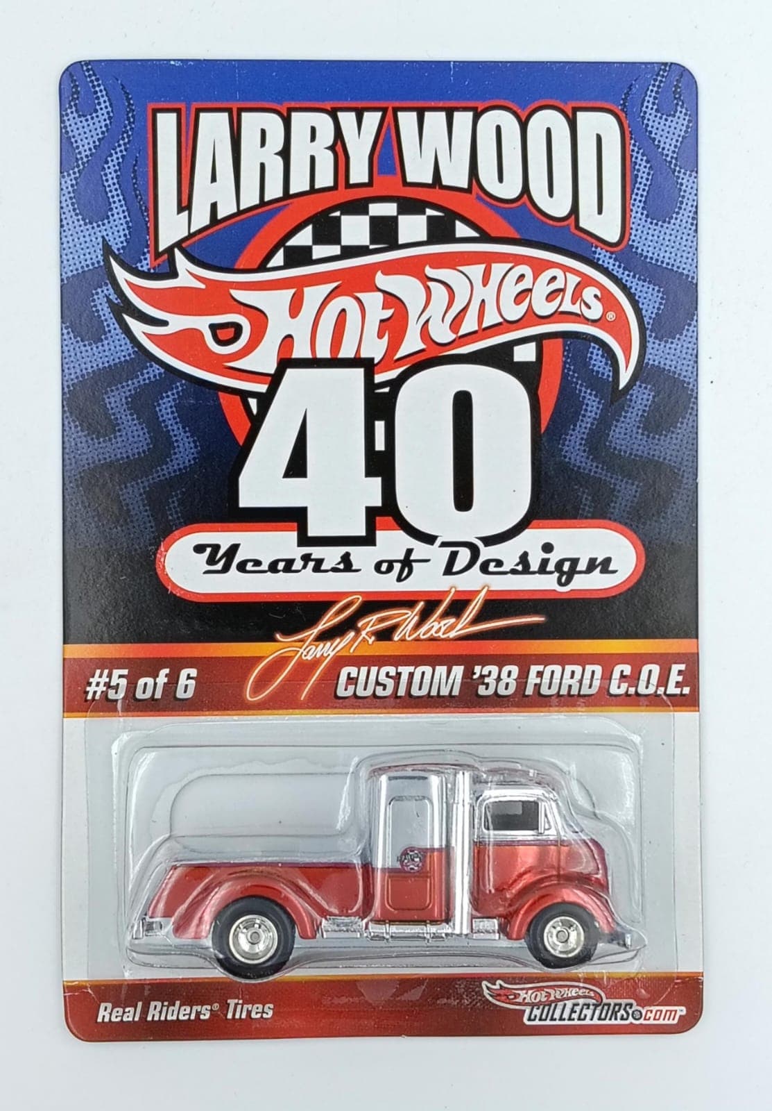 HOT WHEELS CUSTOM '38 FORD C.O.E. LARRY WOOD 40 YEARS OF DESIGN 2531/5000 #5 OF 6 - Image 1