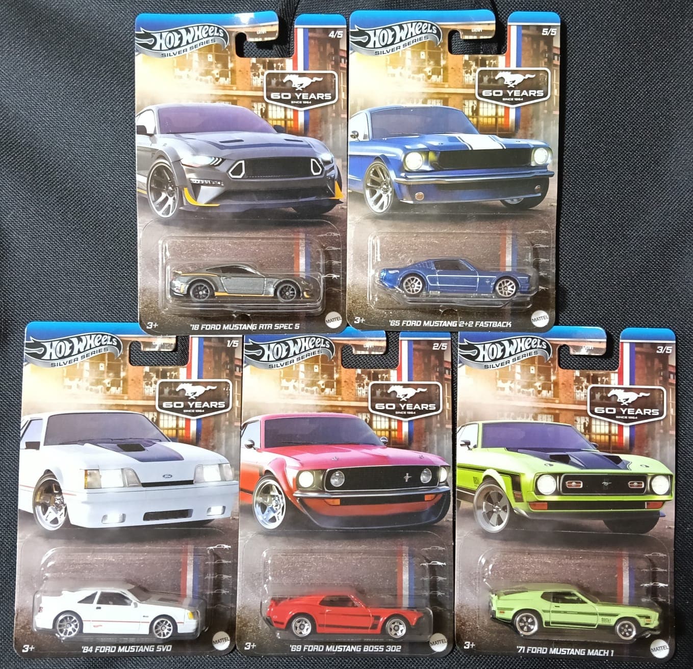 Hot Wheels Premium 1:64 60 YEARS MUSTANG SERIES SET OF 5 - Image 1